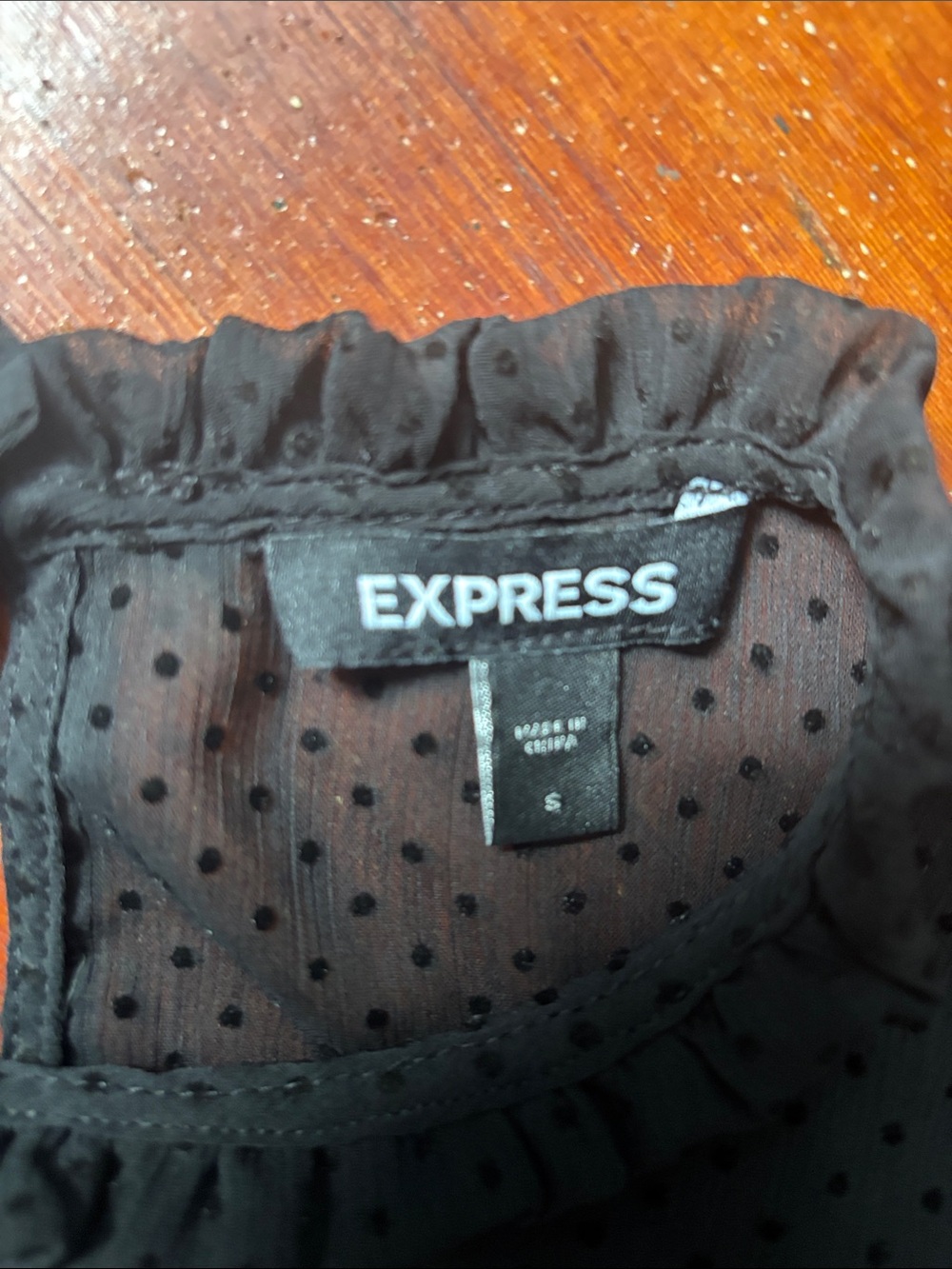 Express Black Puff Sleeve Smocked Peplum Top - Picture 2 of 6